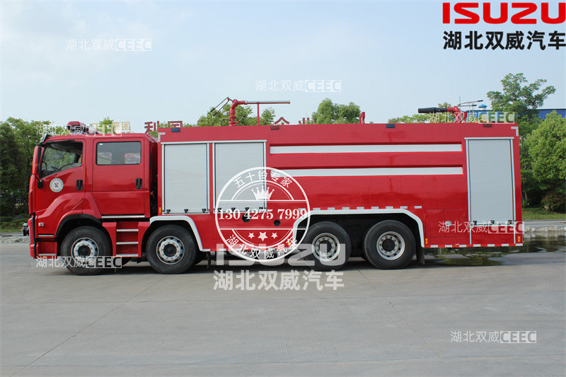 五十铃巨咖厂家直销 18吨水罐干粉联用消防车