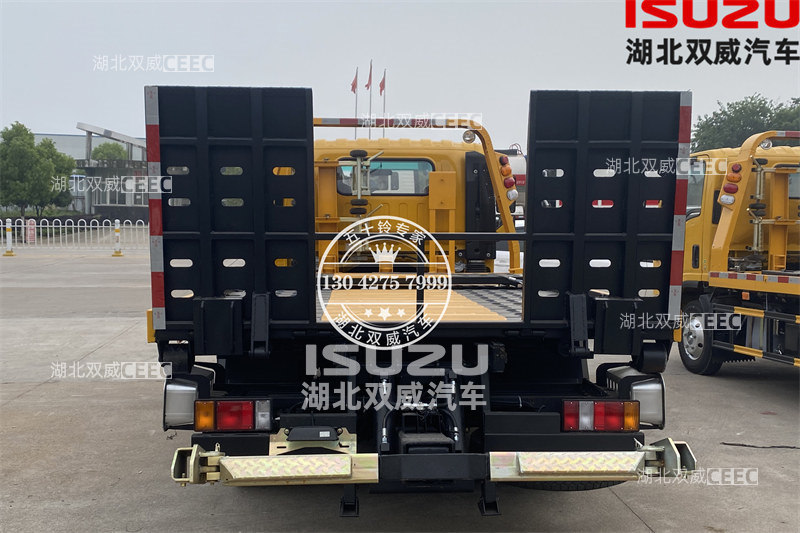 庆铃五十铃KV100 5吨一拖二道路救援平板清障车