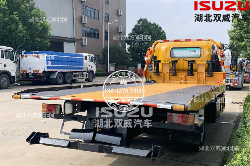 热门车型推荐五十铃国六KV100 一拖二道路救援平板清障车 拖运车