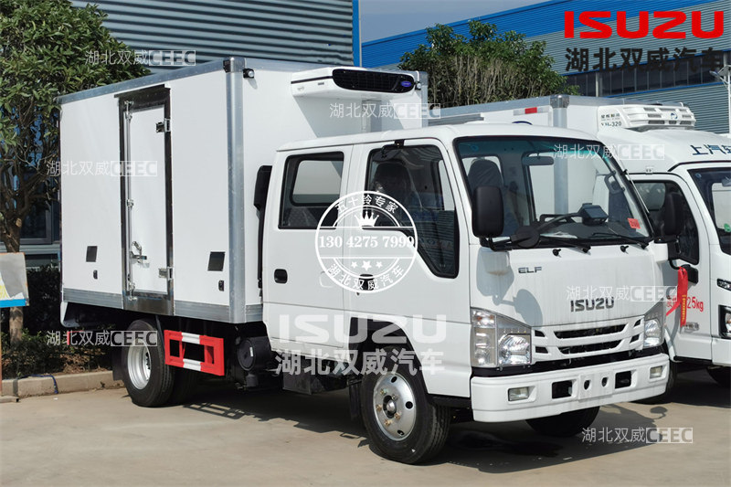 国六热销车型 庆铃五十铃100P 双排座冷藏车 冷链运输车