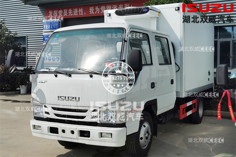 国六热销车型 庆铃五十铃100P 双排座冷藏车 冷链运输车