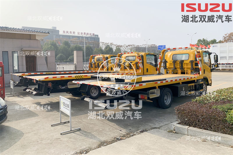 热门车型庆铃五十铃国六KV100 道路救援平板清障车 拖运车 皮卡清障车