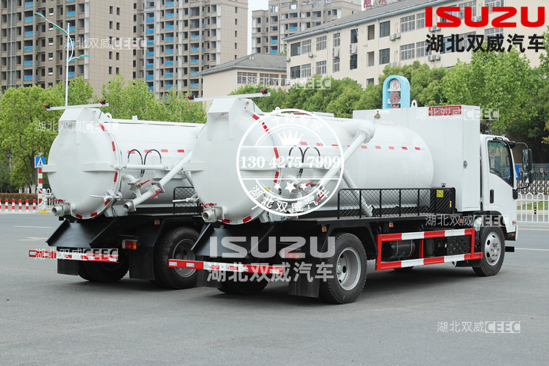 庆铃五十铃国六700P 6方吸污车 采用意大利进口MORO真空泵PM70A