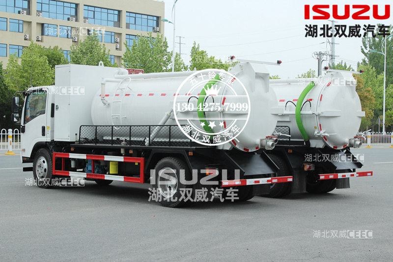 庆铃五十铃国六700P 6方吸污车 采用意大利进口MORO真空泵PM70A
