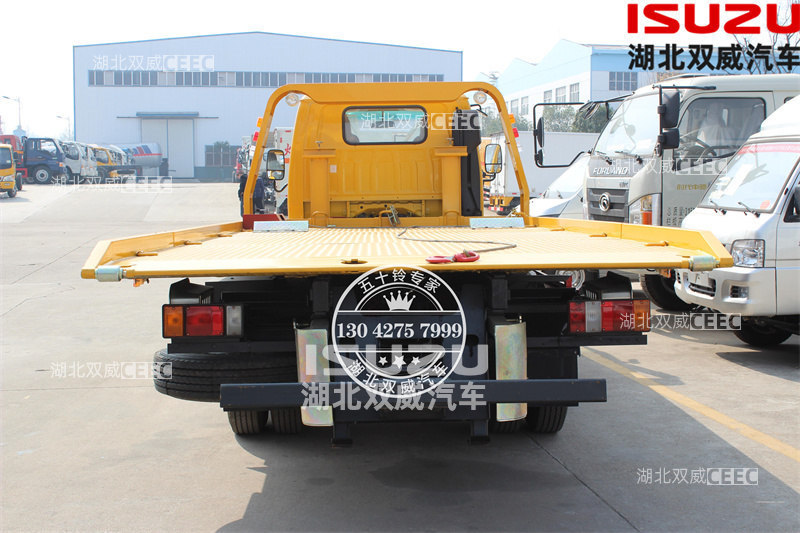 五十铃国六厂家直销 5吨一拖二道路救援平板清障车